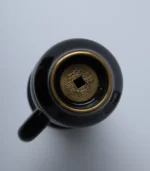 black candle holders detailed top-down view