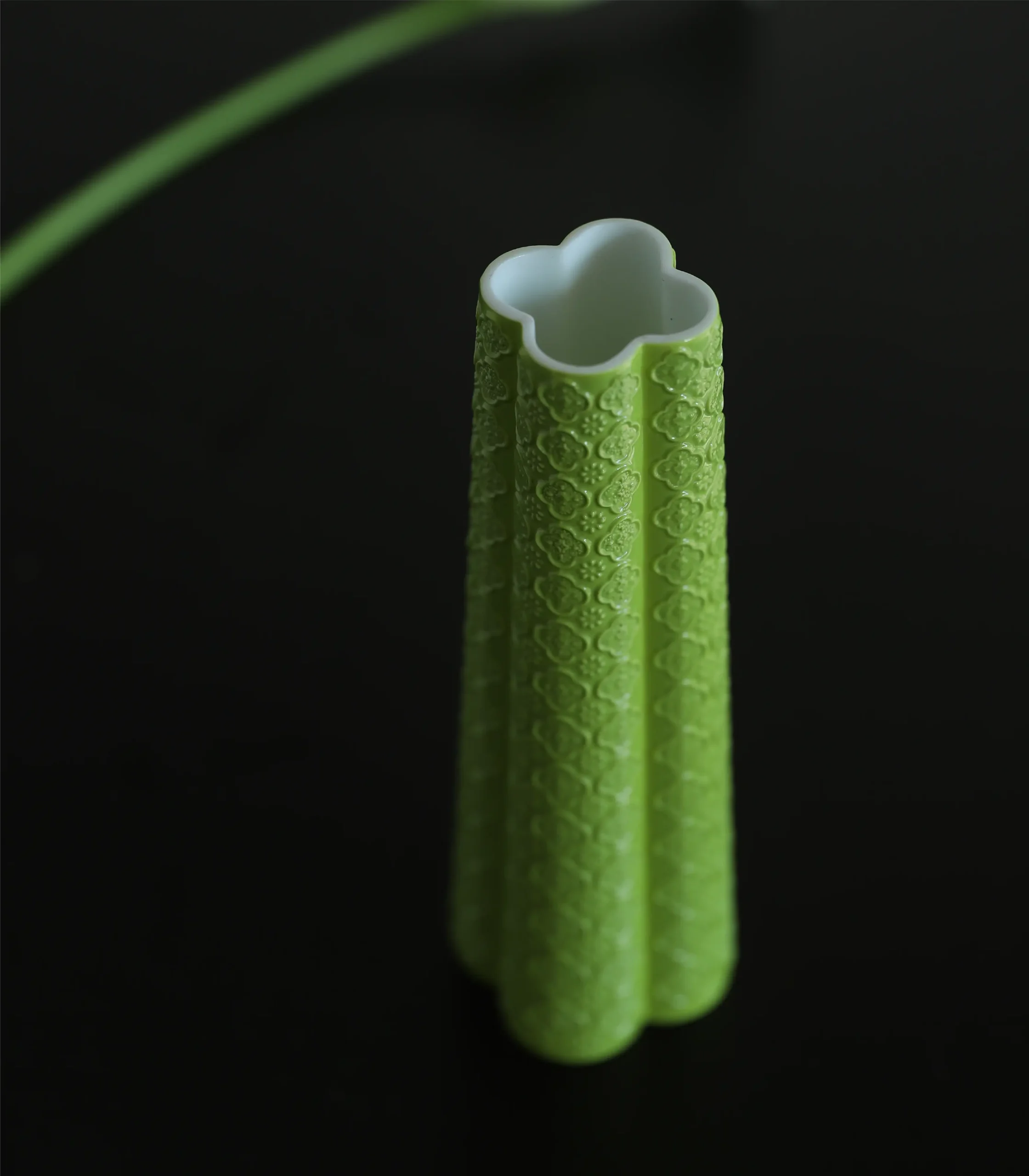 Bud Vase Side-view overhead shot