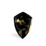 Shield-shaped black-gold ceramic cigar ashtray