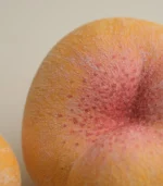 Grandmillennial Style Decor Ceramic Flat Peach Close-up of the bottom detail