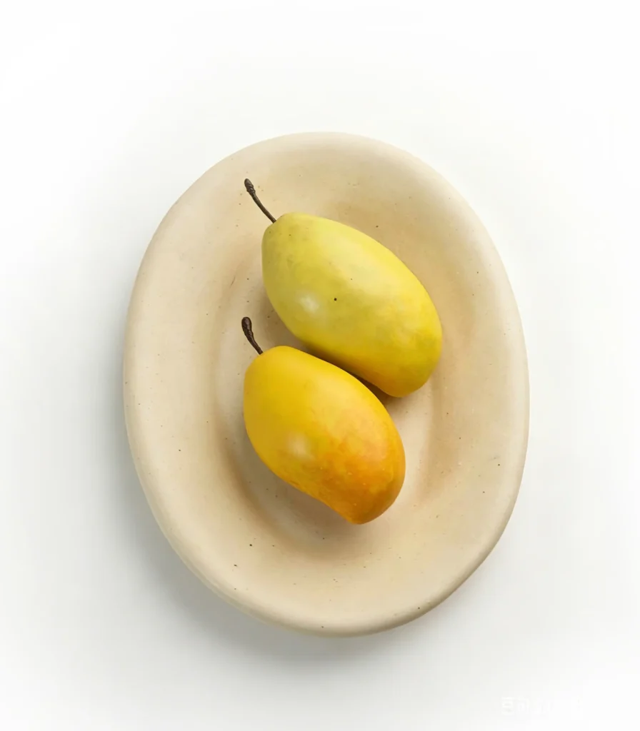Modern Coastal Decor Ceramic Mango front view