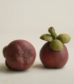 ceramic fruit decor-two ceramic mangosteen ornaments