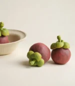 ceramic fruit decor-set of 3 ceramic mangosteen ornaments