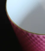 Ceramic Coffee Cup Detail view of the gold-rimmed cup edge