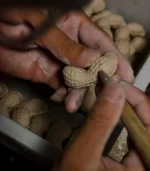 Rustic Farmhouse Decor Ceramic Peanuts Close-up of hand-carved details 02