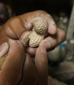 Rustic Farmhouse Decor Ceramic Peanuts Close-up of hand-carved details 01