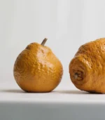 Mid Century Modern Decor Ceramic Tangerine Side detail view