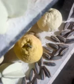 Mid Century Modern Decor Ceramic Tangerine Detailed view of the kiln interior