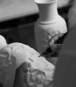 Handmade Porcelain Vase Close-up of carving details