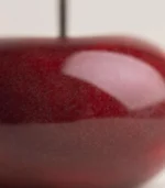 Table centerpiece—handmade ceramic cherry -red glaze detail