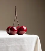 Table Centerpiece— Handmade ceramic cherry — front view 01
