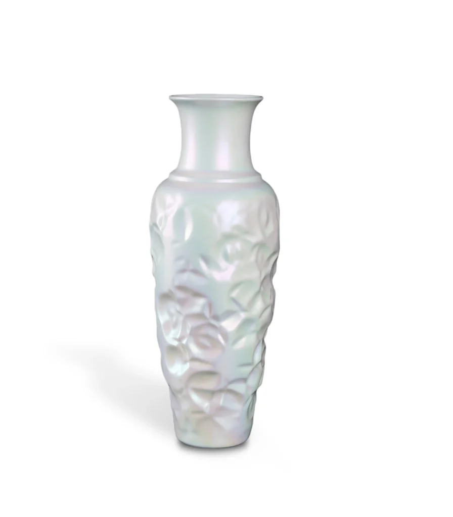 Velvet Pearl Glaze Porcelain Vase front view