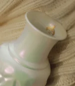Velvet Pearl Glaze Porcelain Vase Close-up view of the bottle opening