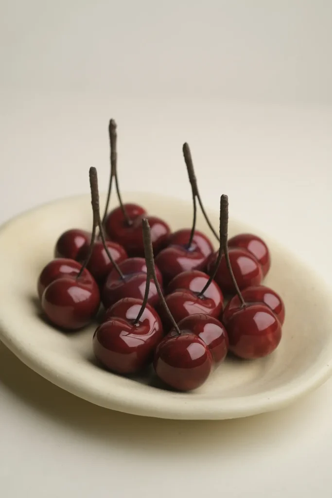 Table Centerpiece—Luxury Handcrafted Ceramic Cherries