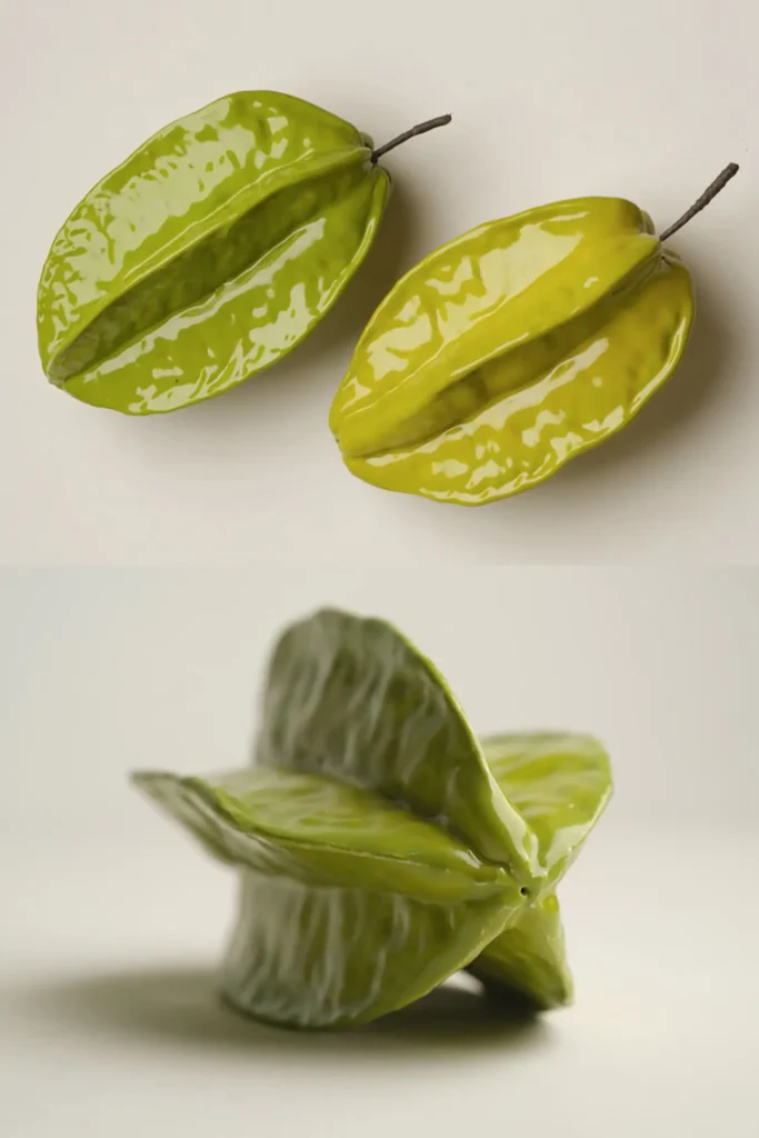 Several ceramic starfruit styled group as modern decor 02