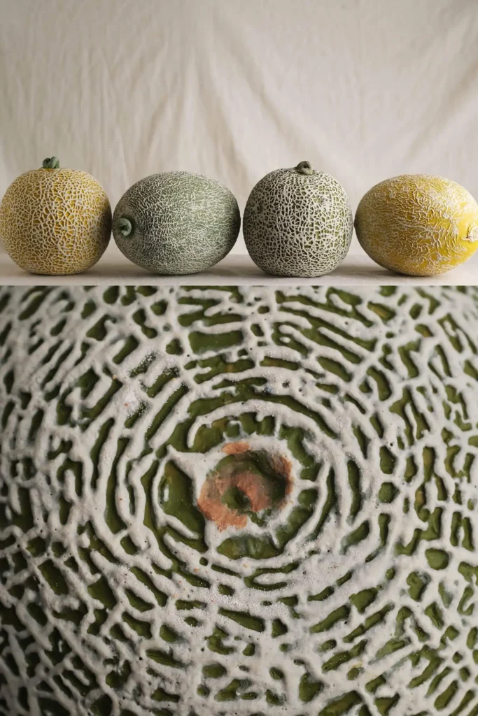 Dinette Table Centerpieces Cantaloupe Close-up of side texture details 04