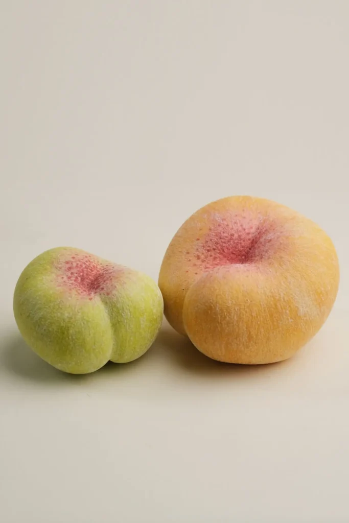 Grandmillennial Style Decor Ceramic Flat Peach front view 11