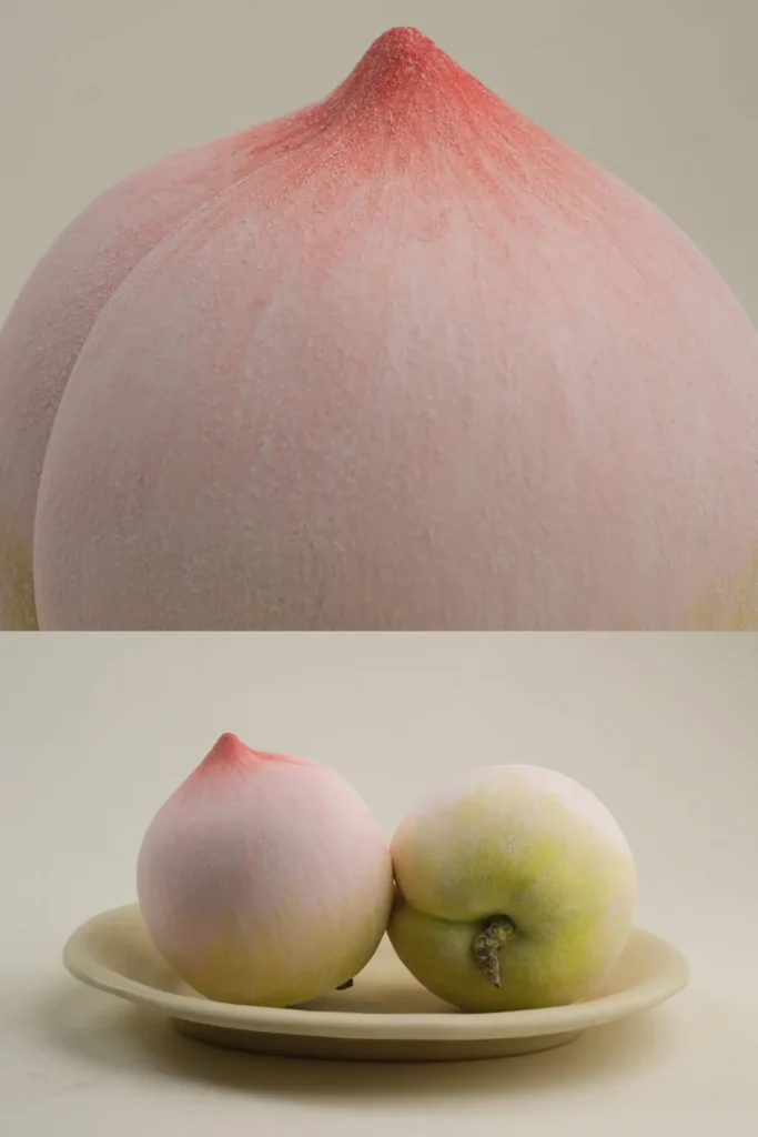 Ceramic Ornaments Pink Peach Side detail view 02