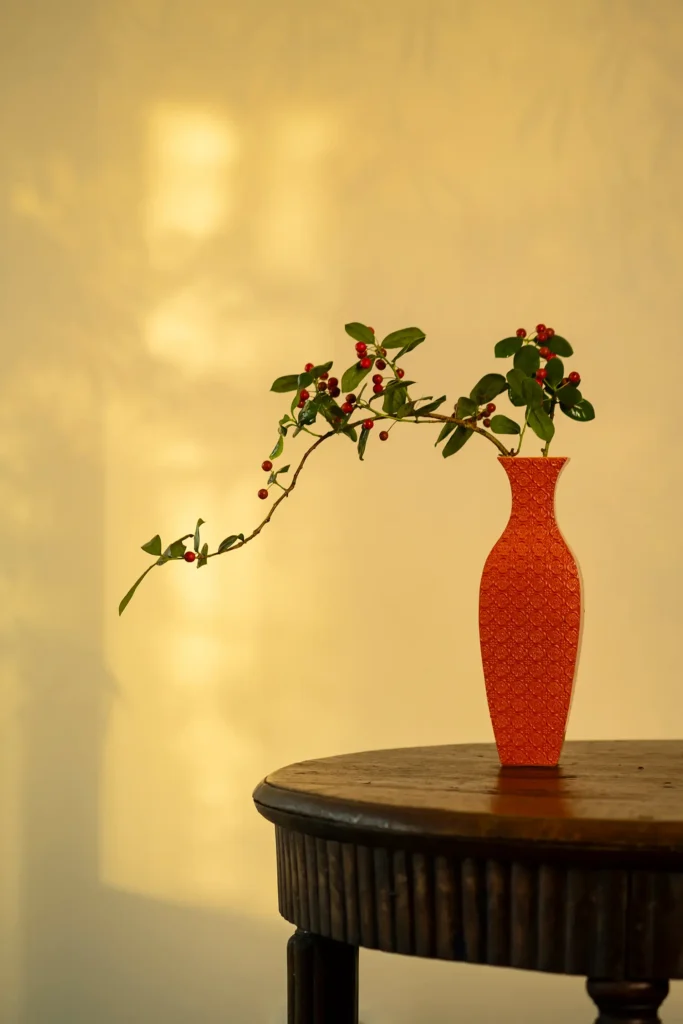 Ceramic Vase Wide-angle view of a floral arrangement